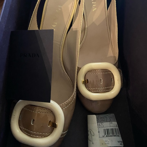Prada slip on shoes beige/brown color size 6 - Picture 9 of 10